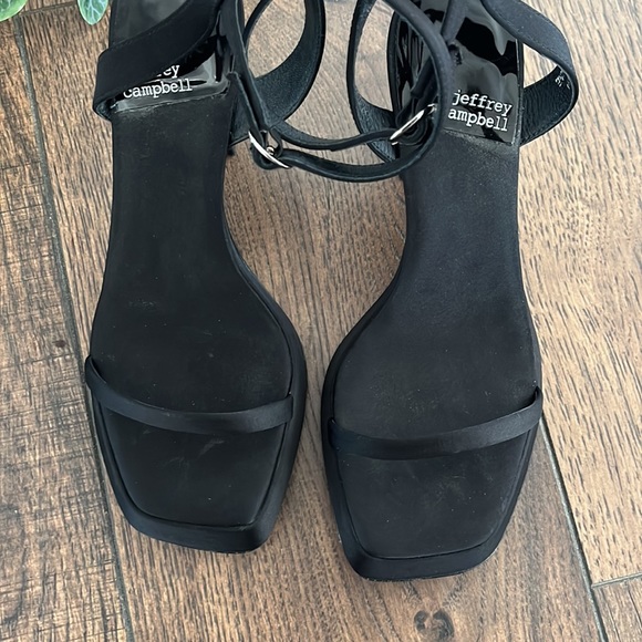 Jeffrey Campbell America Heels in Black Satin - Picture 5 of 9